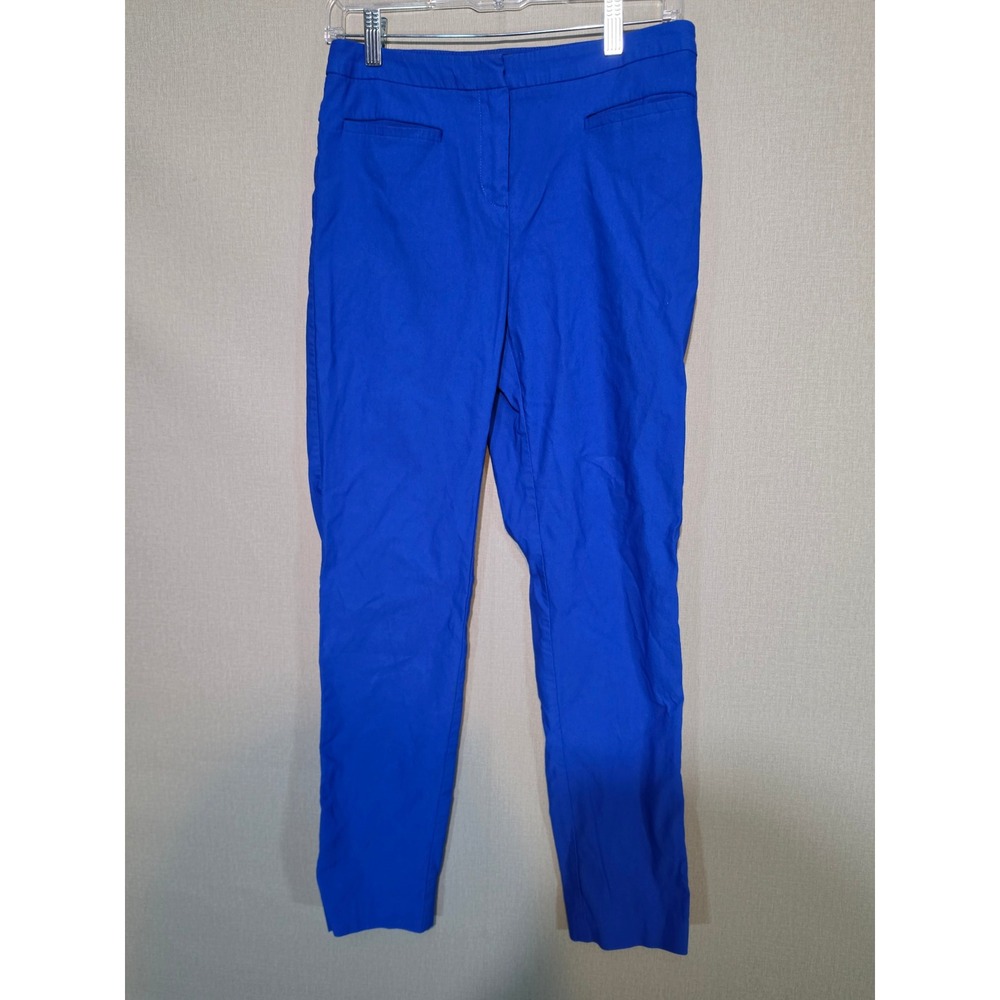 Ellen Tracy Womens Royal Blue Slim Ankle Dress Pants Size 4 Stretch Trousers